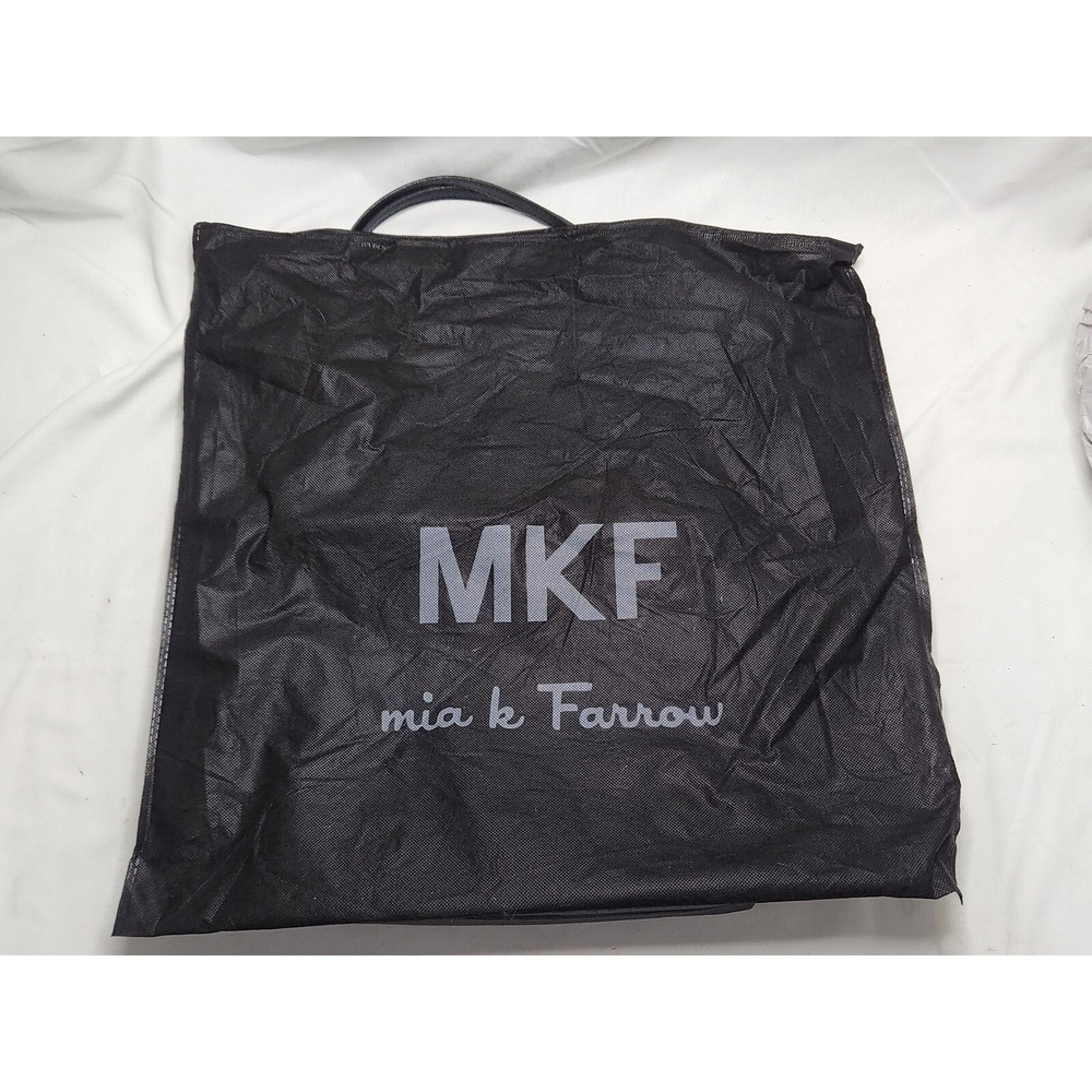 Michael Kors Tote Bag Black Leather Shoulder Bag Chain Detail Charm w Dust Cover - Picture 3 of 9